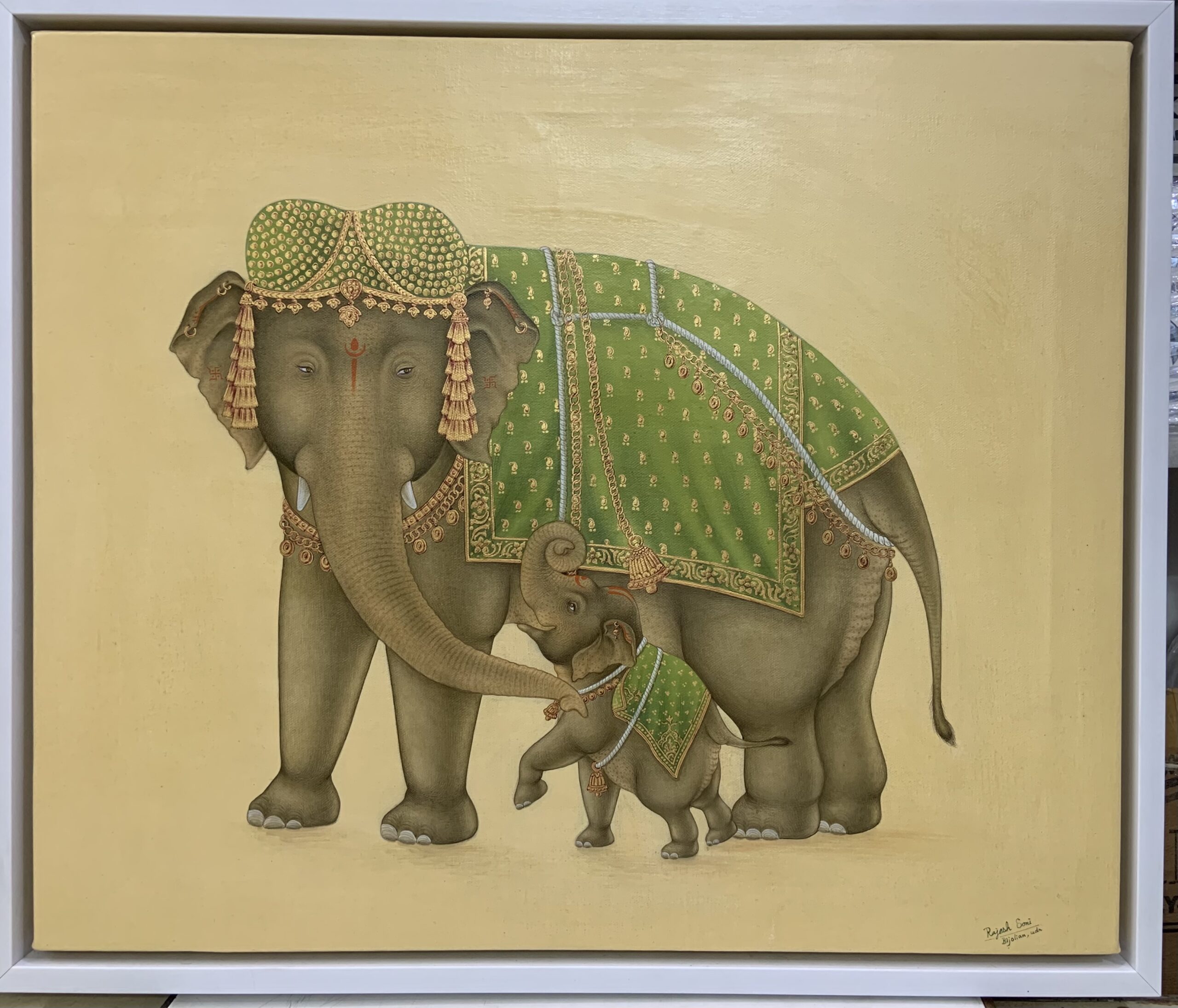 baby elephant on canvas