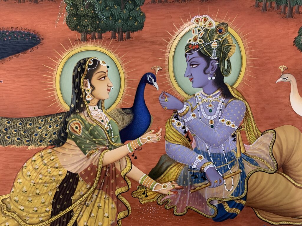 radha krishna on cotton