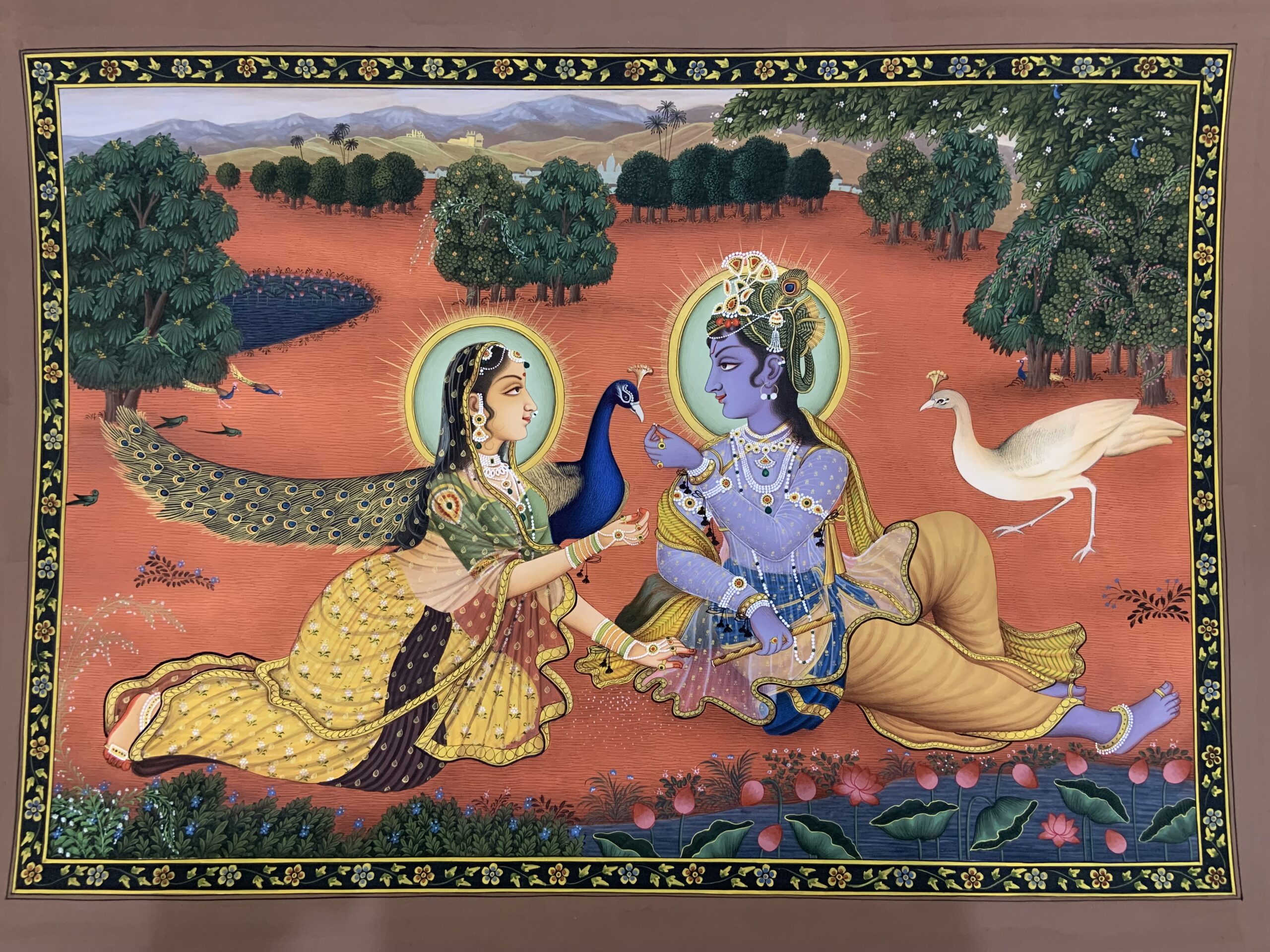 radha krishna on cotton